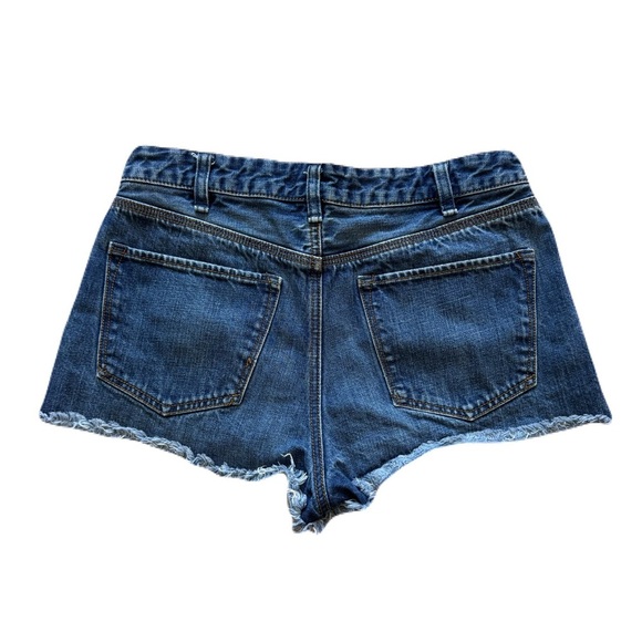 Women's Free People Blue Jean Shorts Distressed High-Waisted Beach Mini Size 30 - Picture 4 of 7